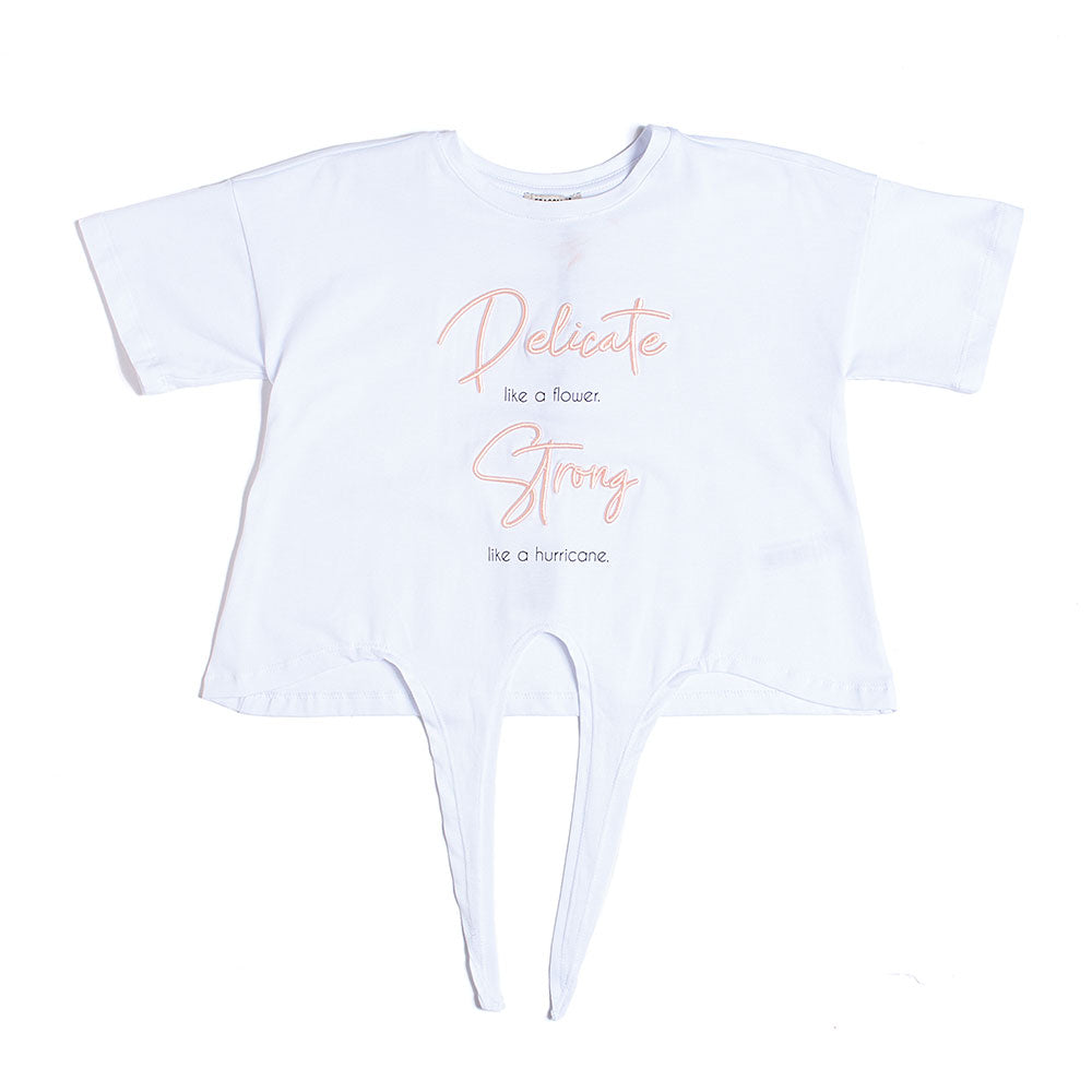 T-shirt de la Ligne Vêtements Fille Fracomina, avec broderie sur le devant aux couleurs douces. M...