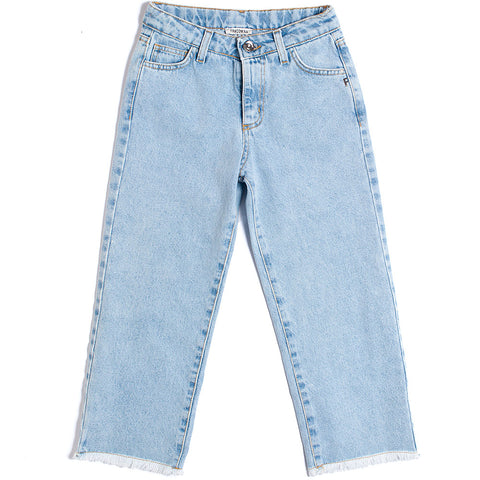 JEANS HIGH RISE STRAIGHT LIGHTBLUE - FRACOMINA - Sesso: Bambina - Colore: Azzurro - Stagione: Primavera-Estate