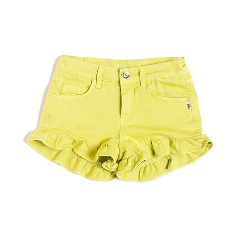 SHORTS WITH ROUCHES ACIDLIME - FRACOMINA - Sesso: Bambina - Colore: Giallo - Stagione: Primavera-Estate
