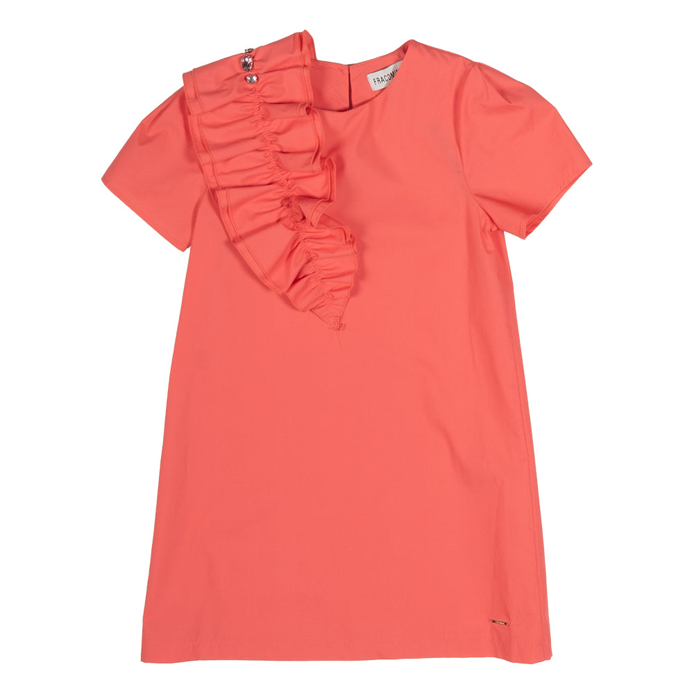 Robe élégante de la Ligne Vêtements Fille Fracomina, avec un volant sur un côté et une applicatio...