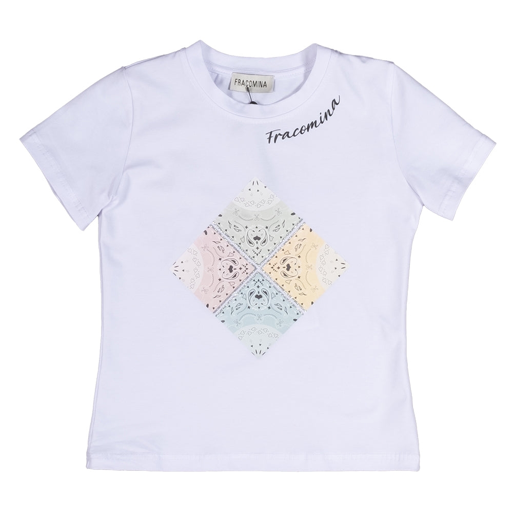 T-shirt de la Ligne Vêtements Fille Fracomina, avec impression aux couleurs douces sur le devant ...