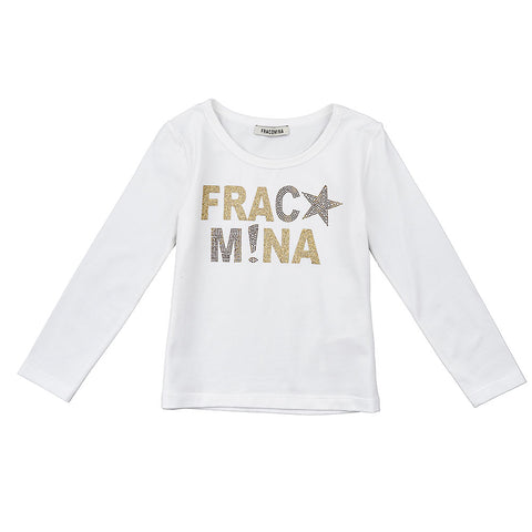 T-SHIRT GLITTER OFFWHITE - FRACOMINA - Sesso: Bambina - Colore: Bianco - Stagione: Autunno-Inverno
