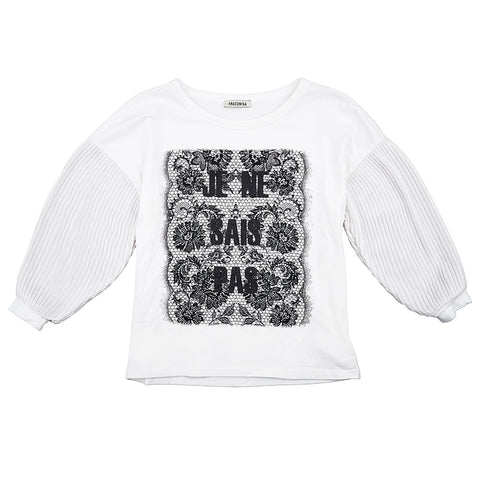 T-SHIRT PLISSE OFFWHITE - FRACOMINA - Sesso: Bambina - Colore: Bianco - Stagione: Autunno-Inverno