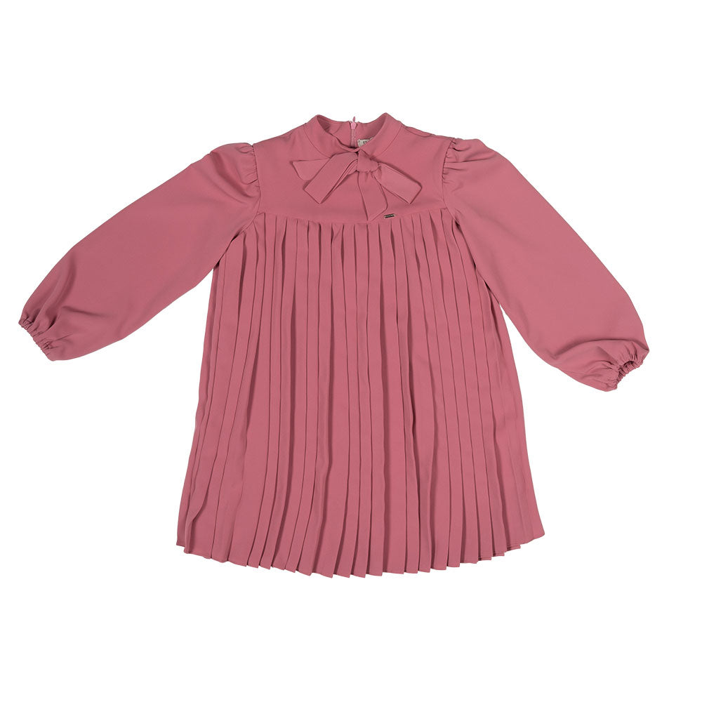 Abitino della Linea Abbigliamento Bambina Fracomina, con plissettatura nella pate bassa e fiocco ...
