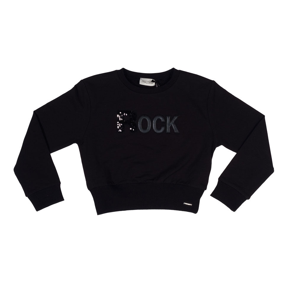 Blouse en molleton de la Ligne Vêtements Fille Fracomina, avec application en paillettes et simil...