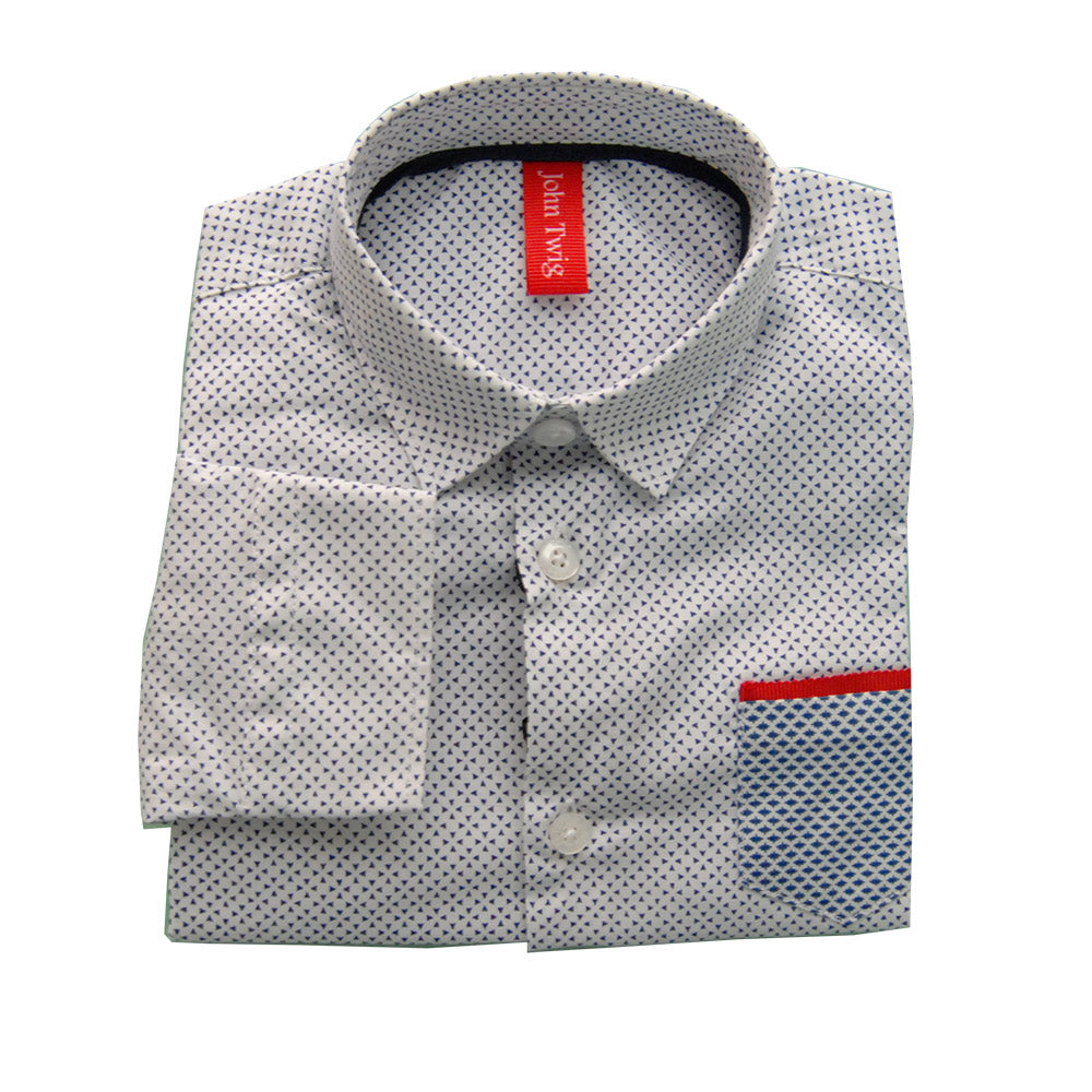 Chemise de la ligne vêtements enfant John Twig. Motif triangles en all-over.
  Petite poche sur l...