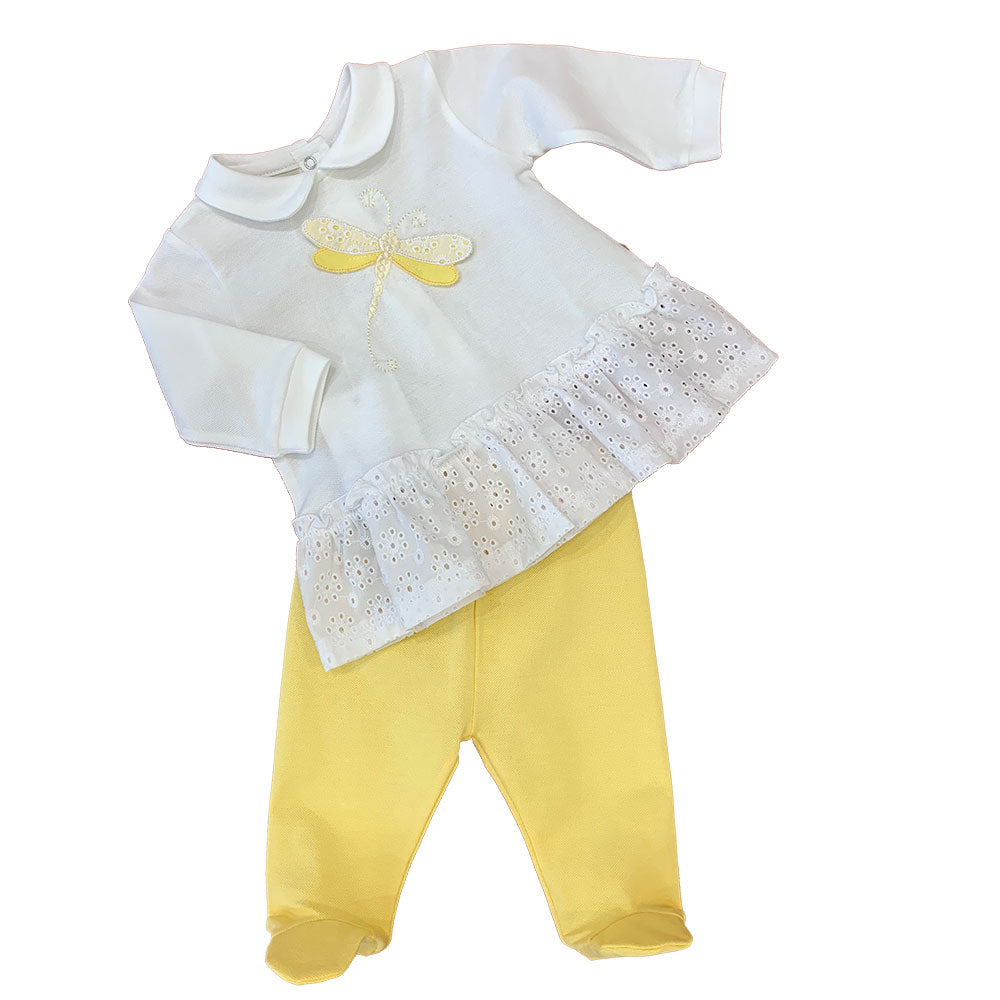 Ensemble de la ligne Lalalu pour fille en piqué, avec application en tissu sur la blouse et bord ...