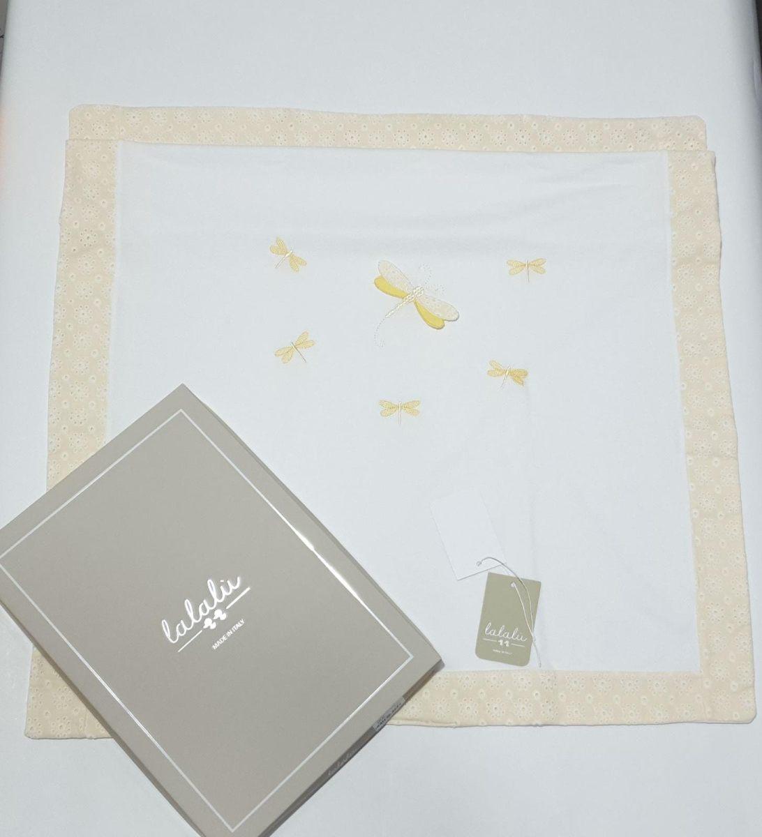 Couverture en piqué de la Ligne Lalalù Fille avec bande périphérique en dentelle de Saint-Gall et...