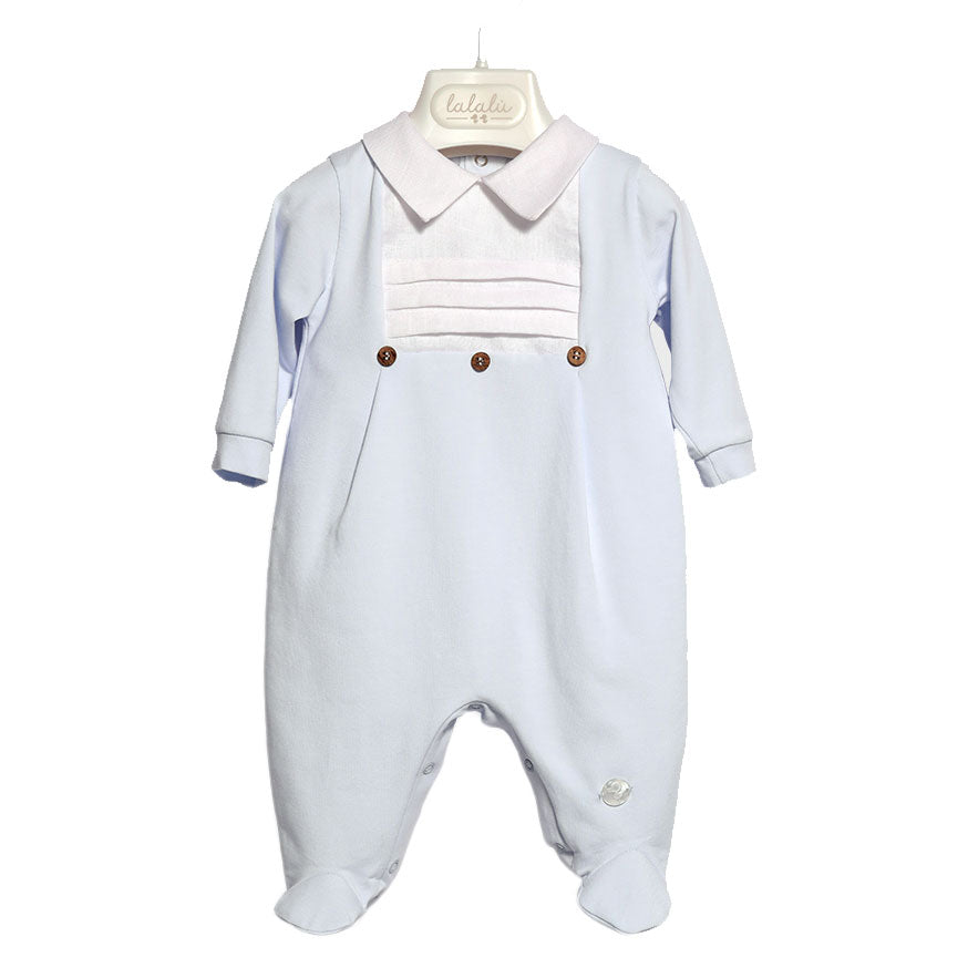 Combinaison de la ligne enfant Lalalù, boutonnée dans le dos et en bas, avec col rond et applicat...