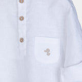 Camicia in lino bambino - LALALU - Colore: Bianco - Stagione: Primavera-Estate