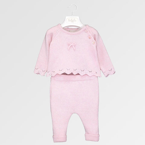 Completo in filo nea - LALALU - Sesso: Bambina - Colore: Rosa - Stagione: Autunno-Inverno