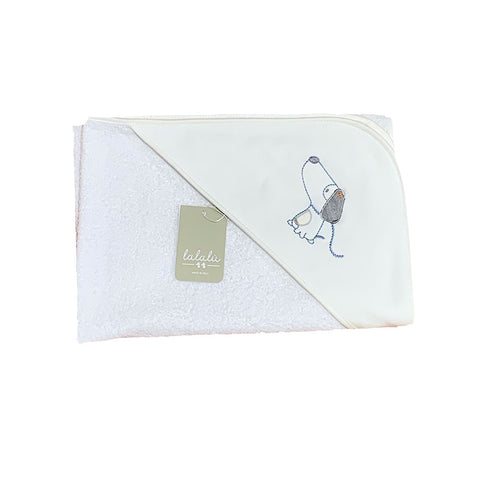 Accappatoio triangolo neonato - LALALU - Sesso: Bimbo - Colore: Bianco - Stagione: Autunno-Inverno