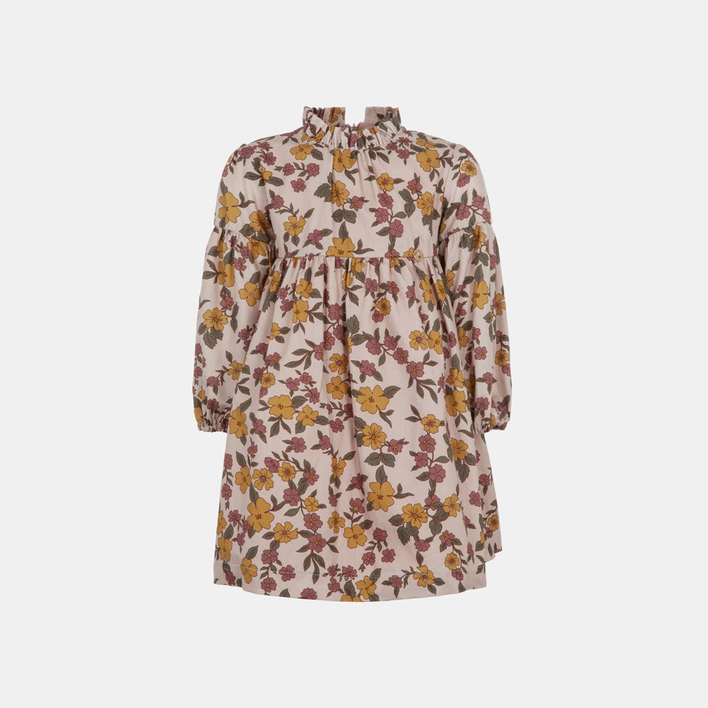 Robe élégante de la Ligne Vêtements Bmabina Lalalù, en mousseline avec col froncé et motif floral...