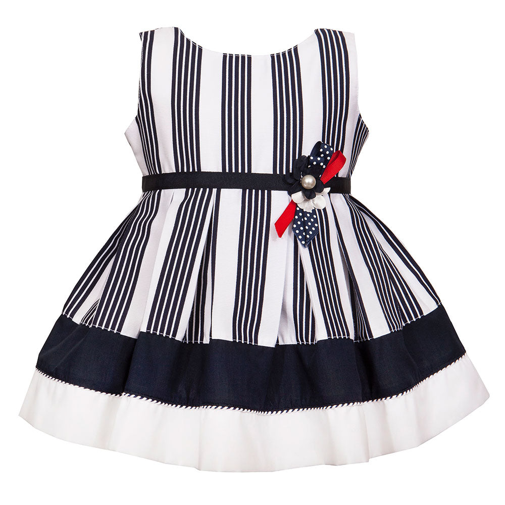 Robe de la Ligne Vêtements Fille M&amp;B Fashion avec jupe ample, bande au bas et ceinture à la t...