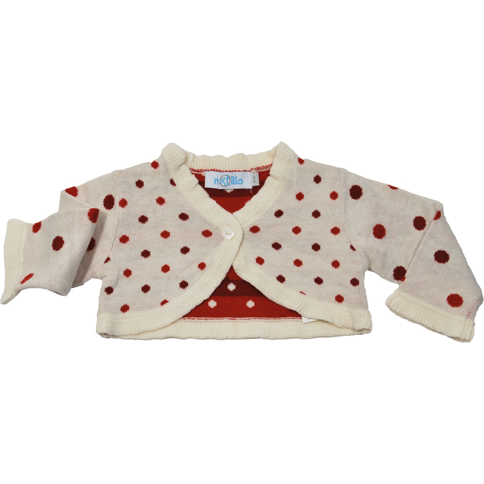 Chauffe-cœur de la ligne de vêtements pour fille Mirtillo à pois.
80% coton - 20% laine.