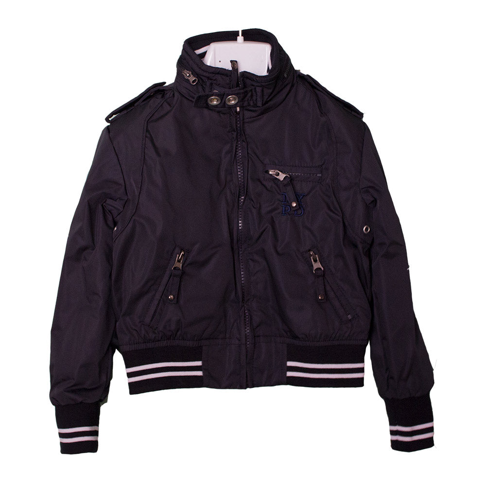 Bomber de la ligne vêtements enfant Mirtillo. Uni avec poches à l'avant ; capuche escamotable. Im...