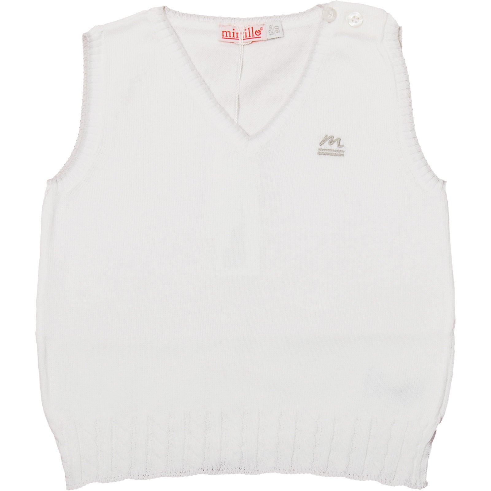 Gilet en tricot de la ligne de vêtements pour enfants Mirtillo, avec boutonnage sur l'épaule, tra...