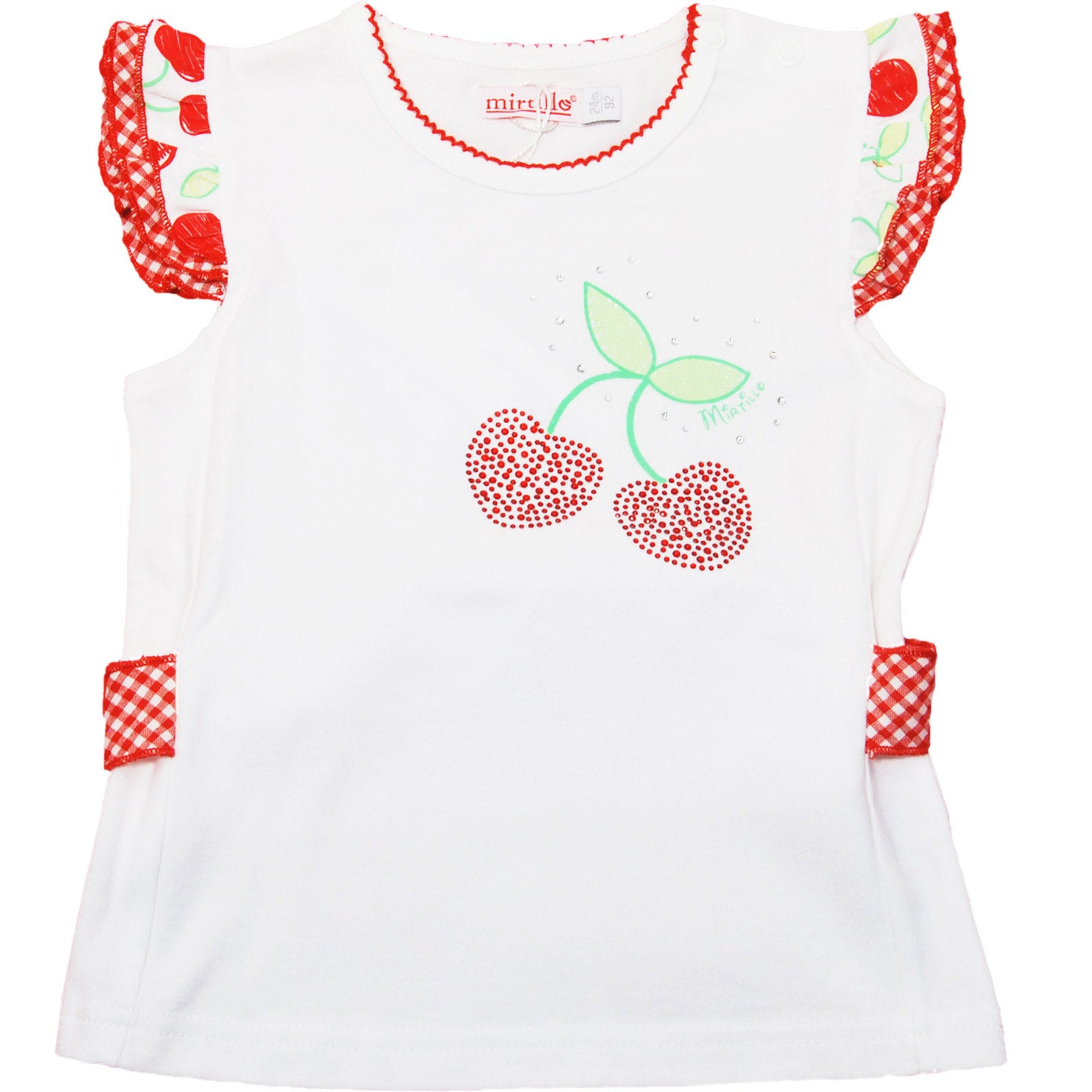 T-shirt à manches courtes en jersey de coton de la ligne de vêtements pour fille Mirtillo,
  avec...