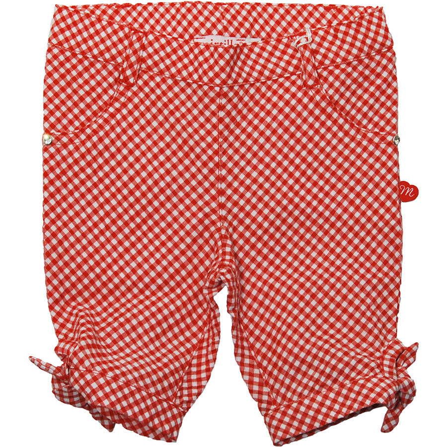 Pantalon pinocchio vichy de la ligne vêtements pour fille Mirtillo, petites poches à l'avant et p...