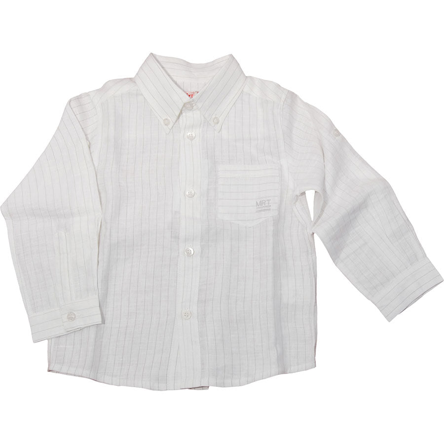 Camisa à manches longues de la ligne de vêtements pour enfants Mirtillo en lin, motif rayé, glace...