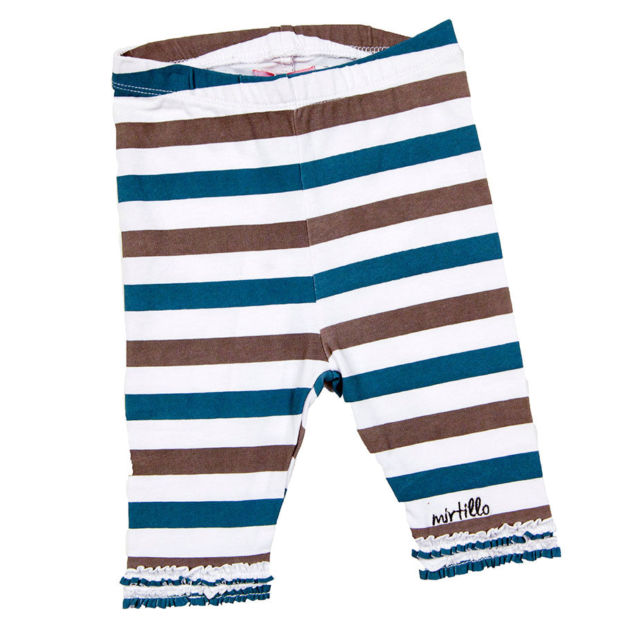 Leggings de la ligne de vêtements pour fille Mirtillo au mollet avec petits volants au bas, motif...