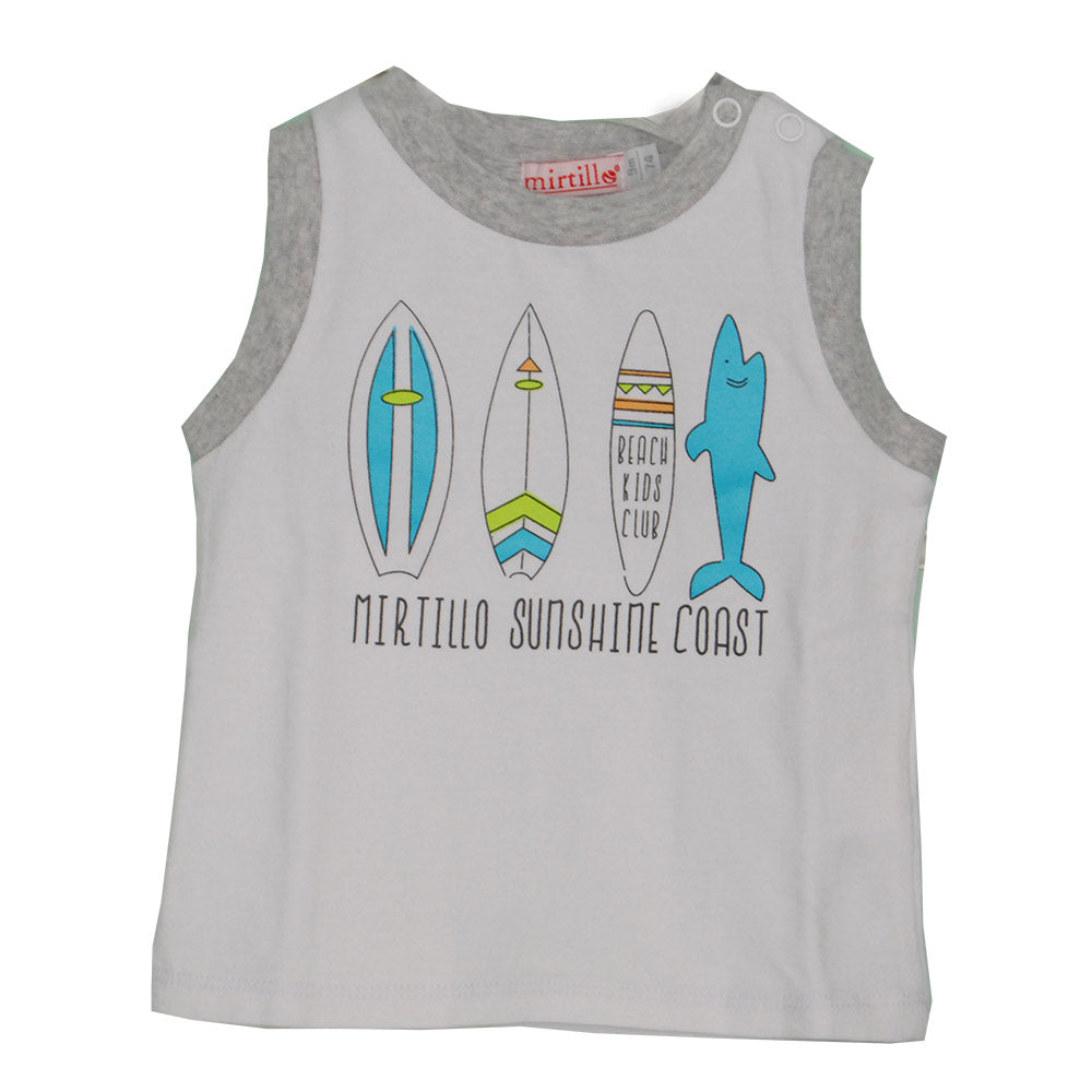 Ensemble 2 pièces de la ligne de vêtements Mirtillo. Débardeur avec impression sur le devant ; co...