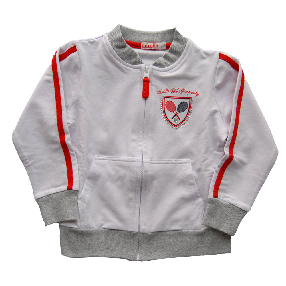 Ensemble 2 pièces avec zip de la ligne vêtements fille Mirtillo. Sweat-shirt avec impression
  et...