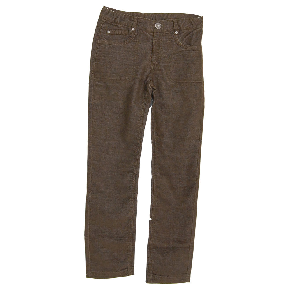 Pantalon en velours de la ligne de vêtements pour fille Mirtillo. Uni ; poches à l'avant et à l'a...