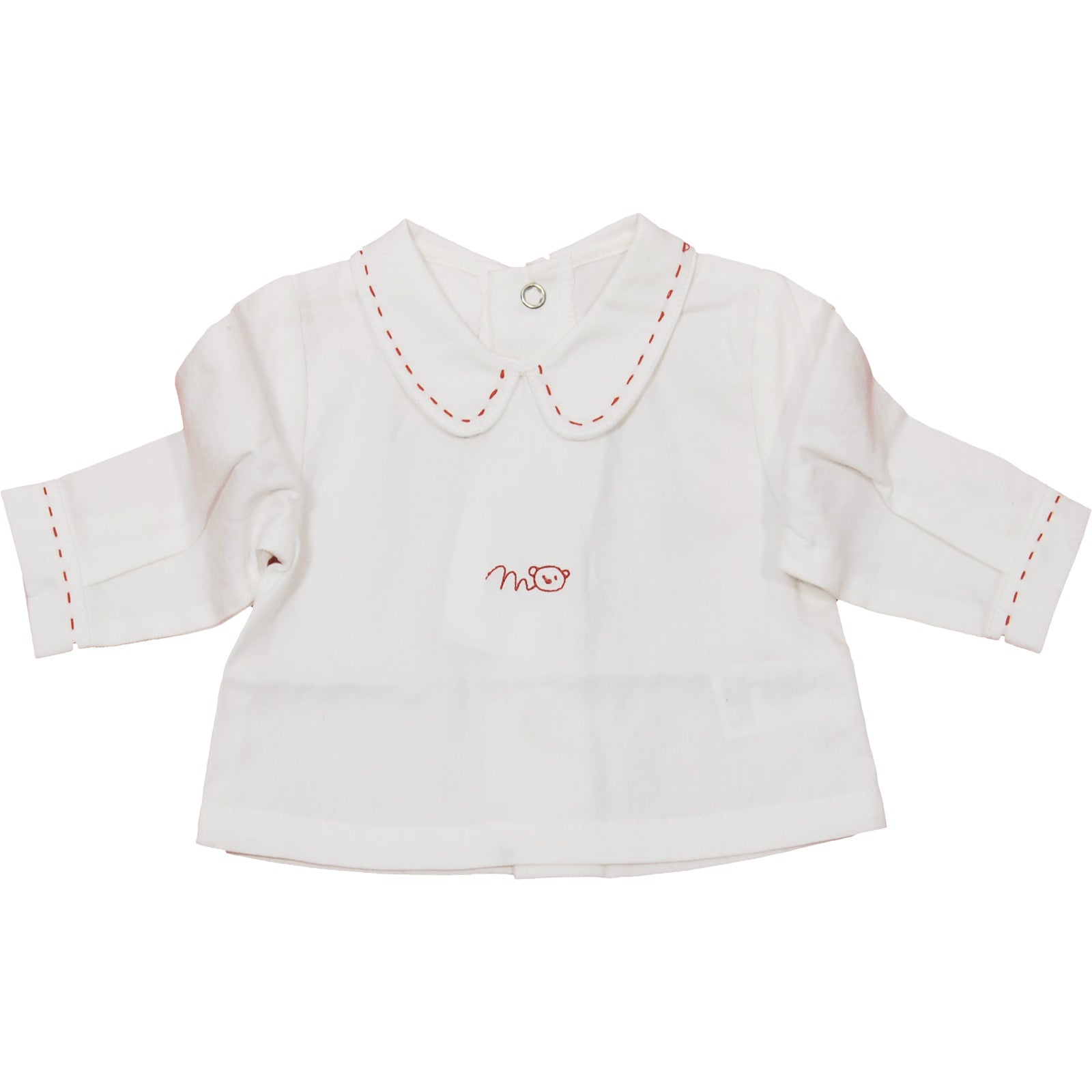 Camisole de la ligne de vêtements pour fille Mirtillo avec broderies rouges, boutonnée dans le do...