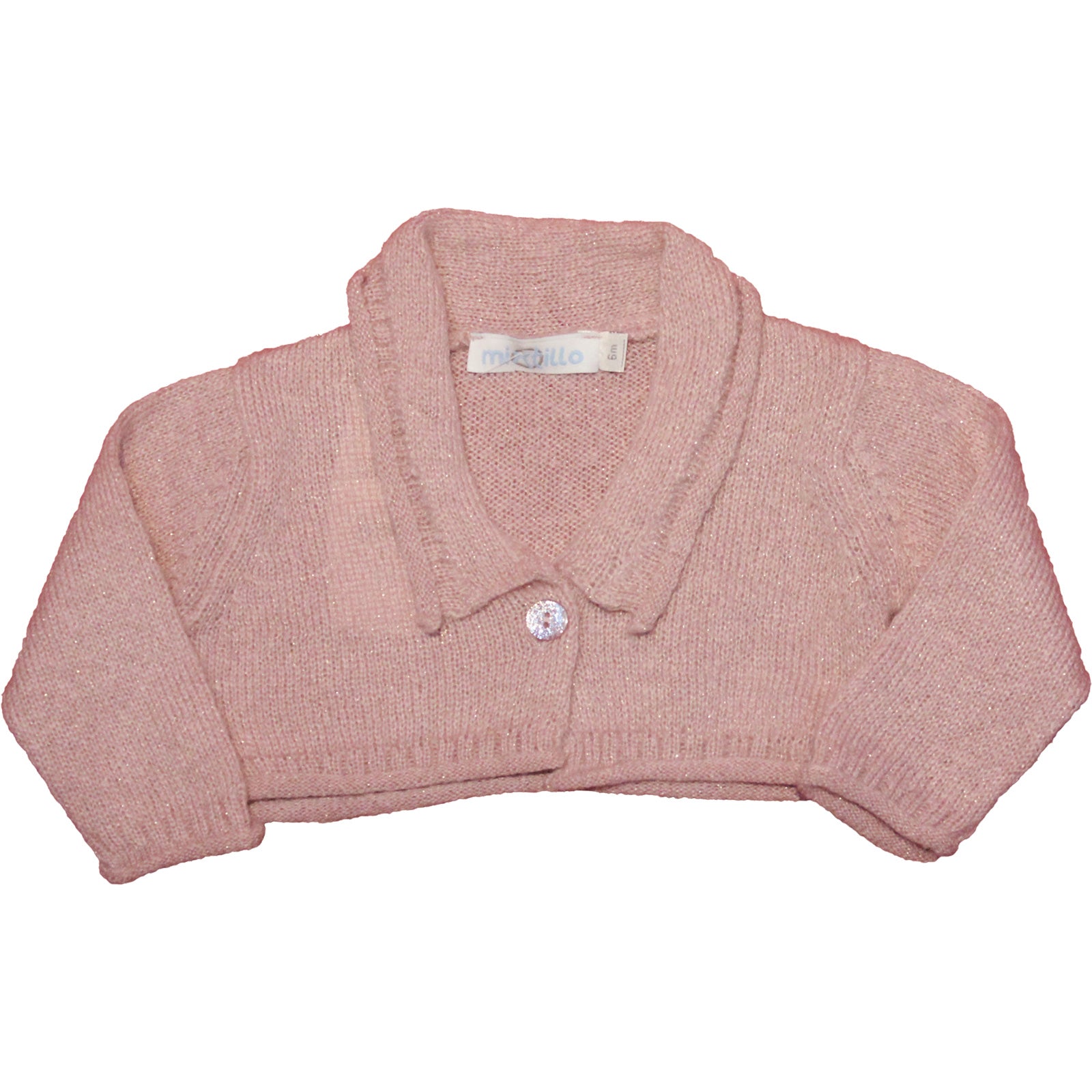 Scaldacuore de la ligne vêtements fille Mirtillo avec col chemise, en tricot lurex.
52% acrylique...
