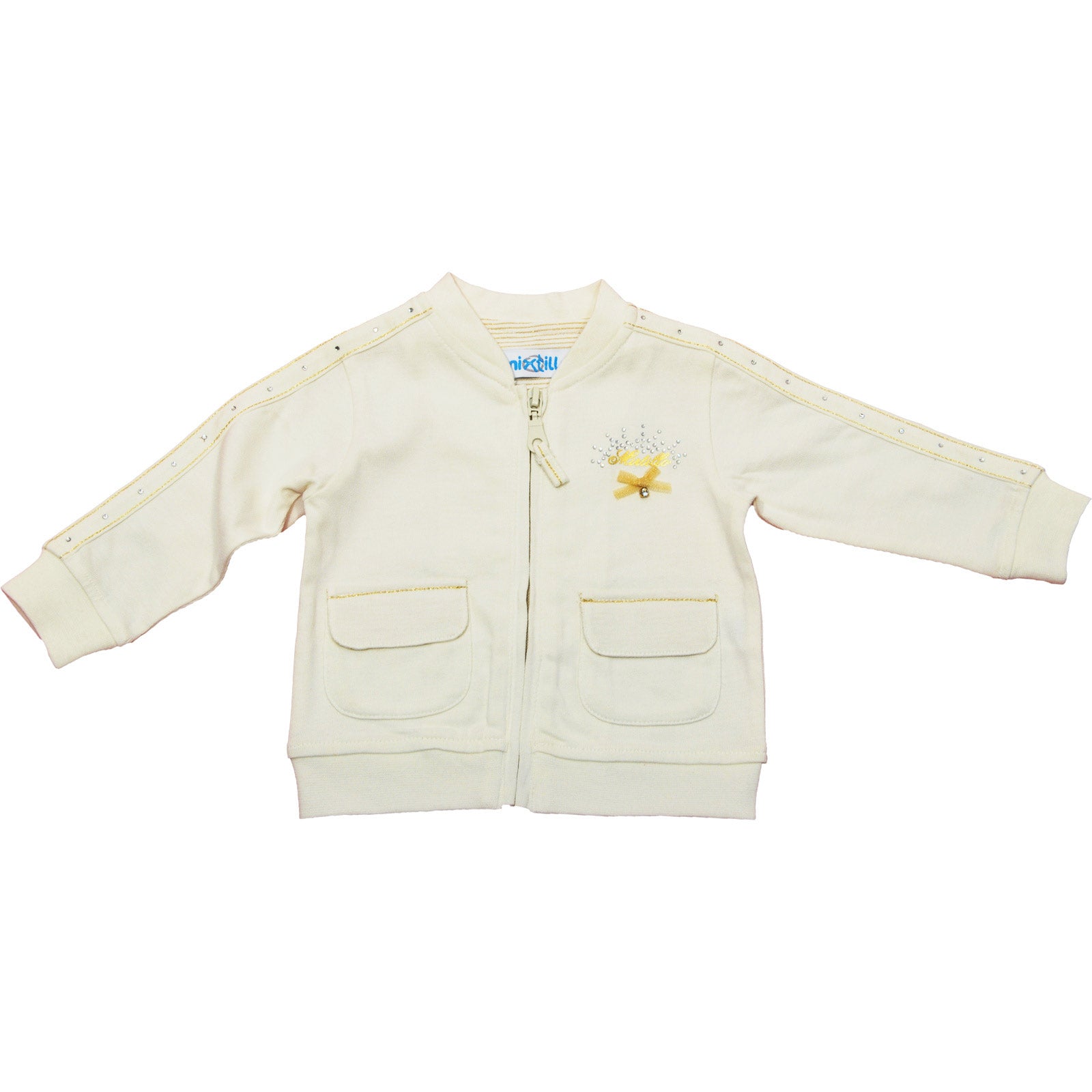 Cardigan sweat de la ligne de vêtements pour fille Mirtillo avec petites poches et applications d...