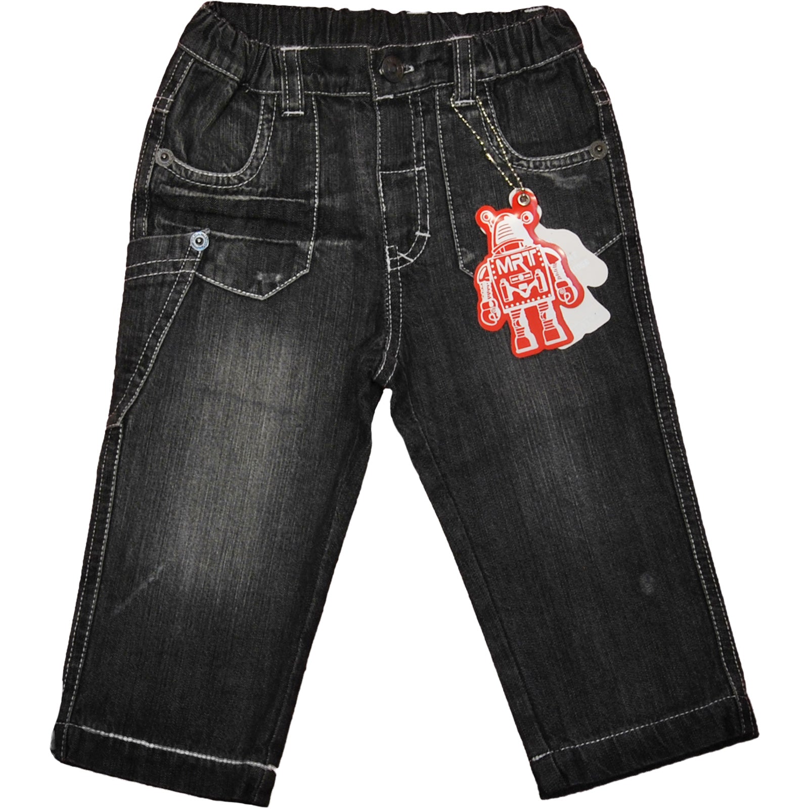 Pantalon de la ligne de vêtements enfant Mirtillo en denim, avec petite poche latérale, lavage fo...