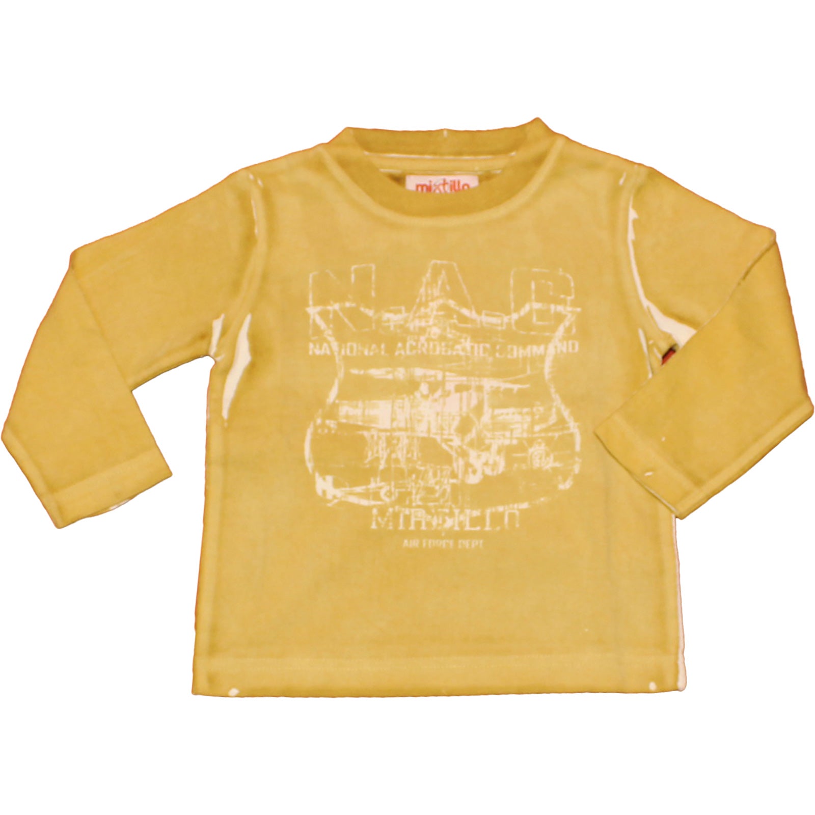 T-shirt à manches longues de la ligne de vêtements pour enfants Mirtillo à col rond, avec col lar...