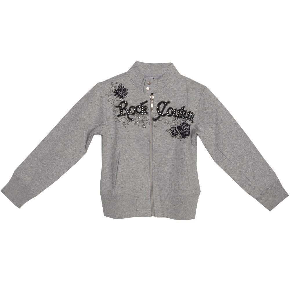Cardigan en molleton de la ligne de vêtements pour fille Mirtillo. Col mao.
  Poches à l'avant. I...