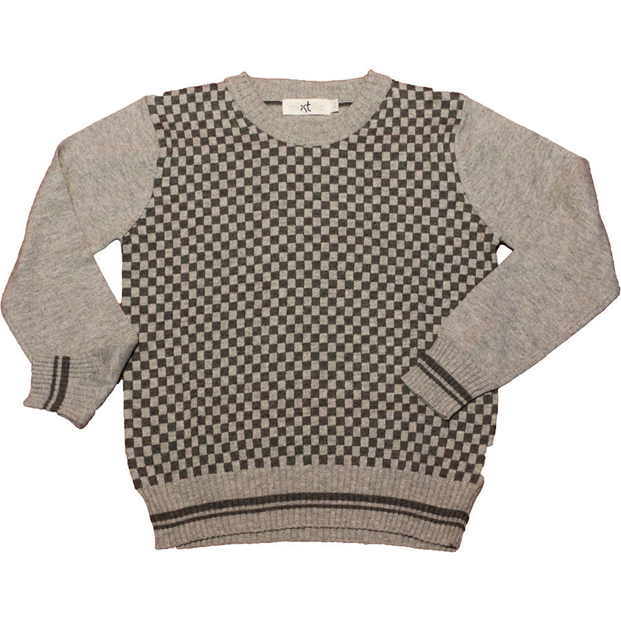 Maglione col roulé de la ligne de vêtements pour enfants Mirtillo avec un motif à carreaux sur le...