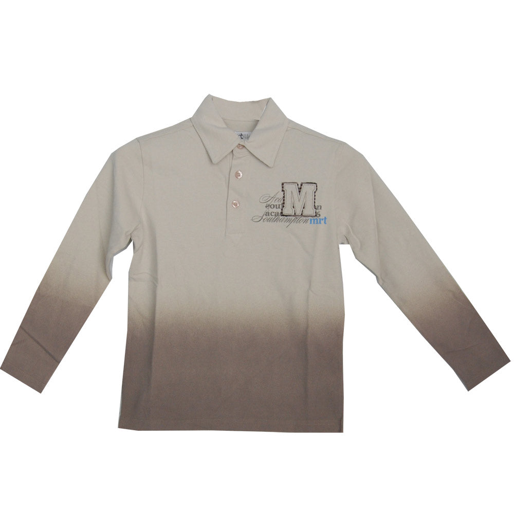 Polo de la ligne vêtements enfant Mirtillo. Teinte plus foncée en bas et sur les manches. Applica...