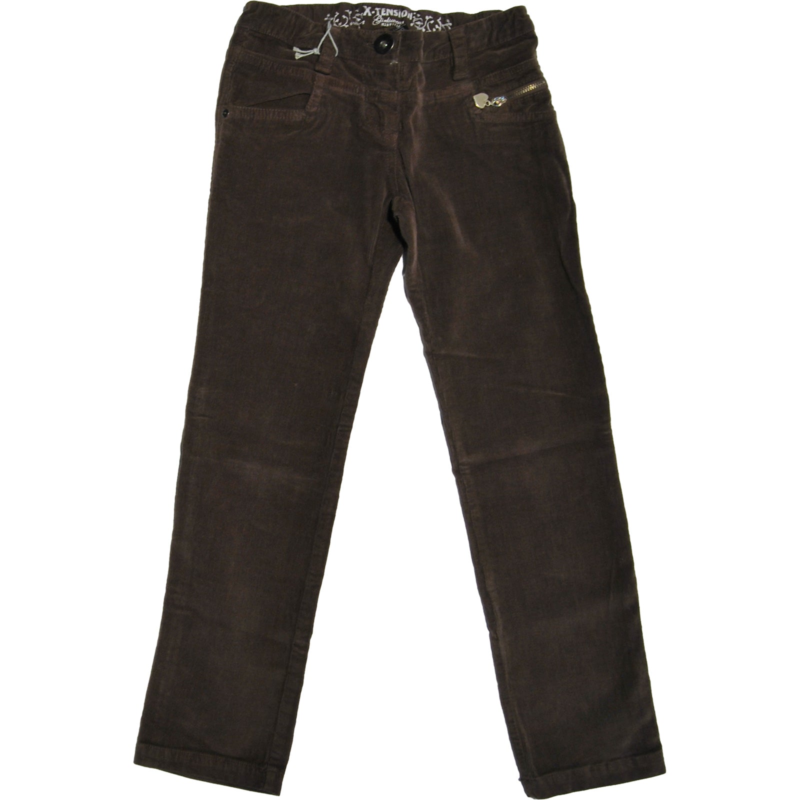 Pantalon en velours côtelé fin de la ligne de vêtements pour fille Mirtillo à 5 poches. Taille ré...