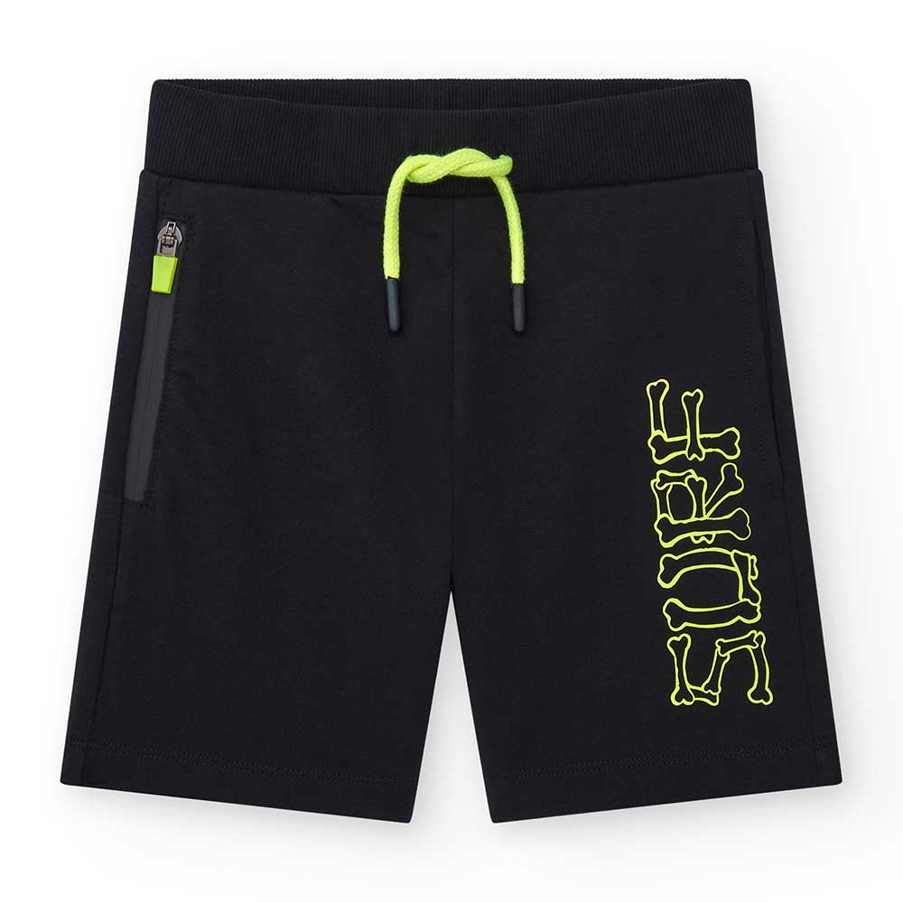 Bermuda della Linea Abbigliamento Bambino Nath KIds, in felpa garzata, a tinta unita con dettagli...