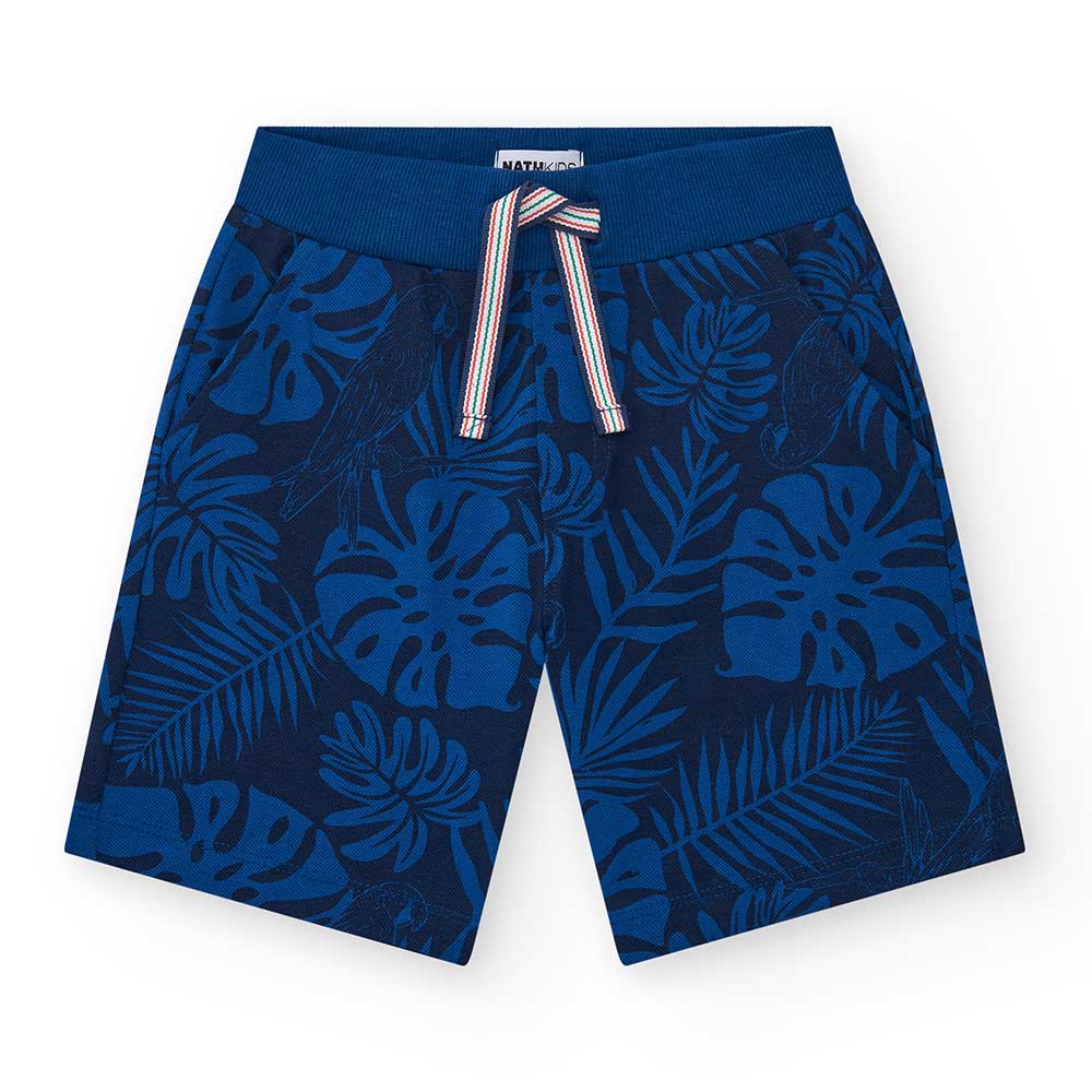 Bermuda de bain de la Ligne Vêtements Enfant Nath Kids, avec motif ton sur ton.Compositions : COT...