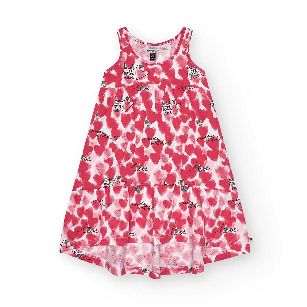 Abitino della Linea Abbigliamento Bambina Nath Kids, in maglina, senza spalline con fantasia a cu...
