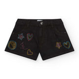 DENIM SHORT HEY THE SUMMER DIARY - NATH KIDS - Sesso: Bambina - Colore: Nero - Stagione: Primavera-Estate