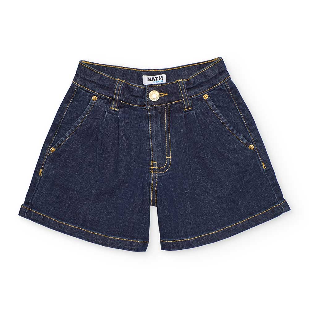 Pantaloncino di jens della Linea Abbigliamento Bamina Nath Kids, lavaggio scuro, modello morbido ...