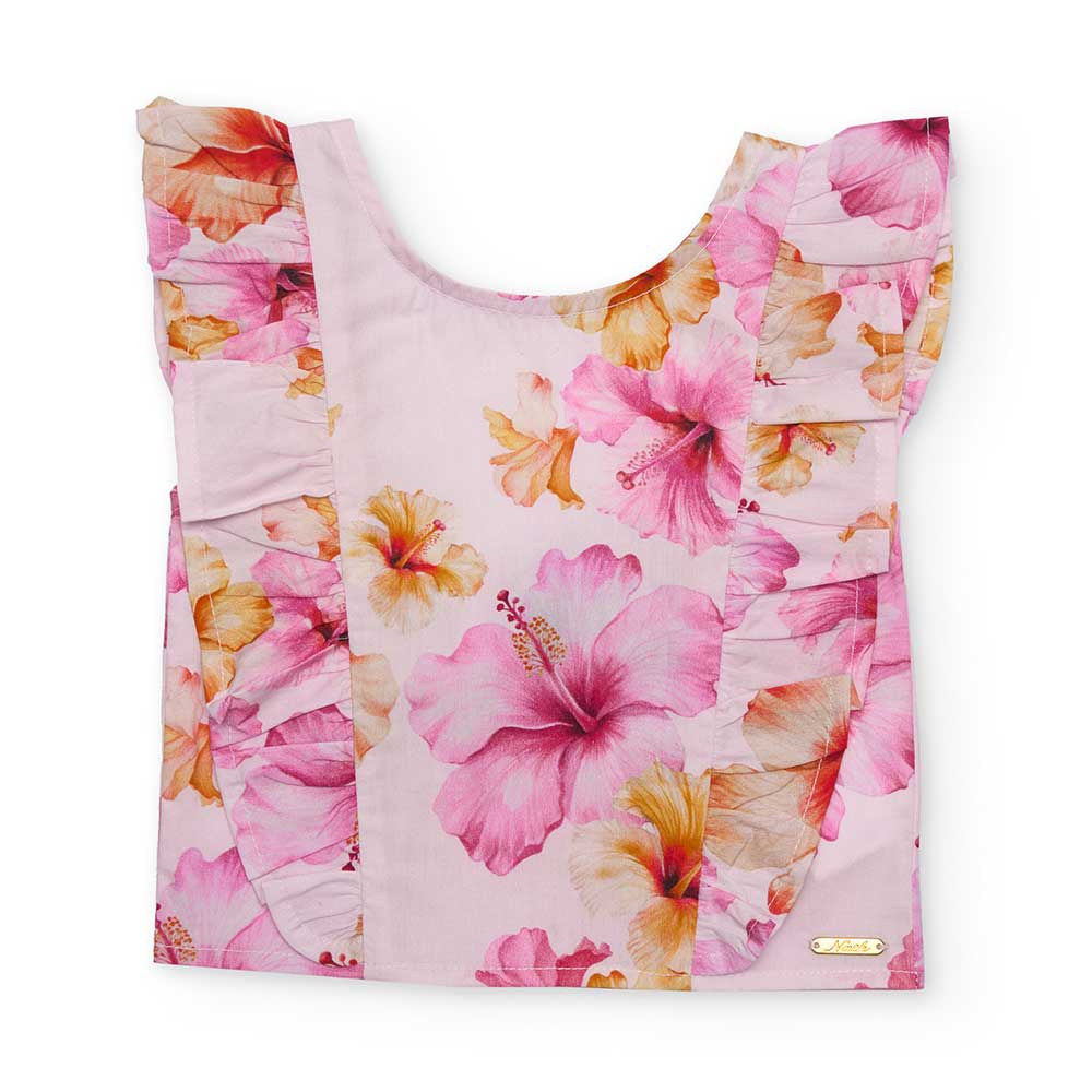 Top della Linea Abbigliamento Bambina Nath Kids, con elastico sul retro e fantasia floreale.
Comp...