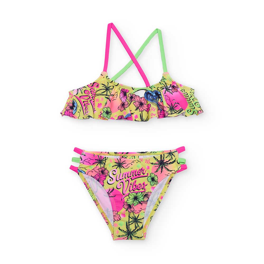 Bikini della Linea Abbigliamento bambina Nath Kids, con fantasia multicolor estiva.

Composizione...