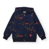 ZIPPED HOODIE DINOMITE JURASSIC TOWN - NATH KIDS - Colore: Blu - Stagione: Autunno-Inverno