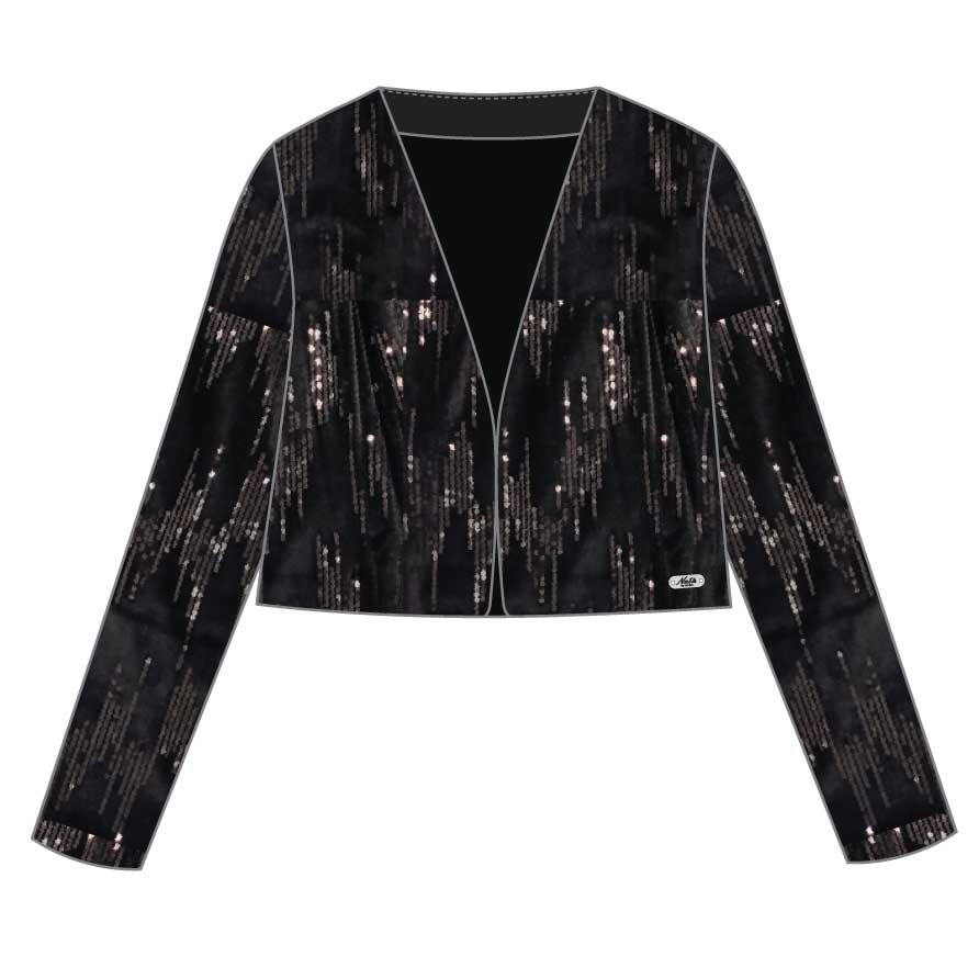 Chenille cardigan from the Nath Kids Girls' Clothing Line, with applied sequins and a short boler...