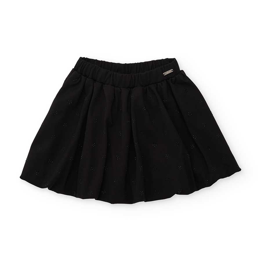 Questa gonna a ruota nera è perfetta per le giornate autunnali ed invernali della tua bambina. Il...