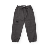 Pantalone cargo jogger grigio scuro con tasche laterali e polsini elasticizzati