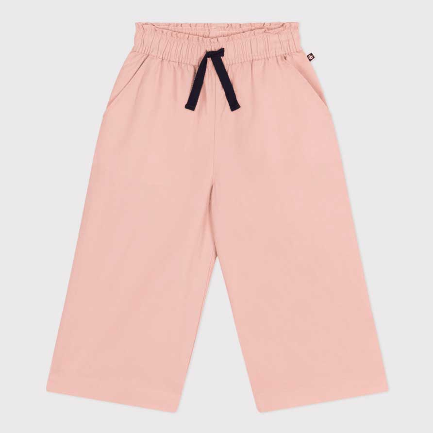 
Wide twill trousers from the Petit Bateau Girls' Clothing Line with elasticated waist for greate...