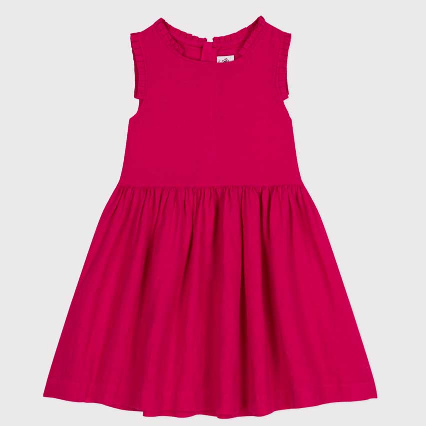 
Sleeveless linen dress from the Petit Bateau Girls' Clothing Line with a graceful flared shape, ...